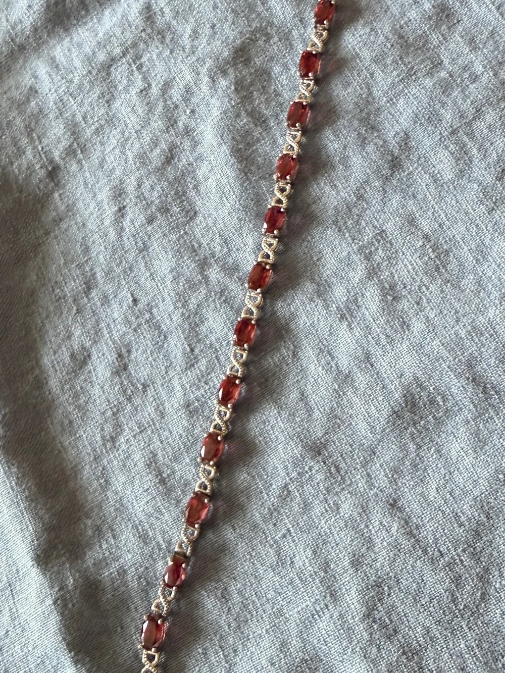 Garnet & sterling silver bracelet